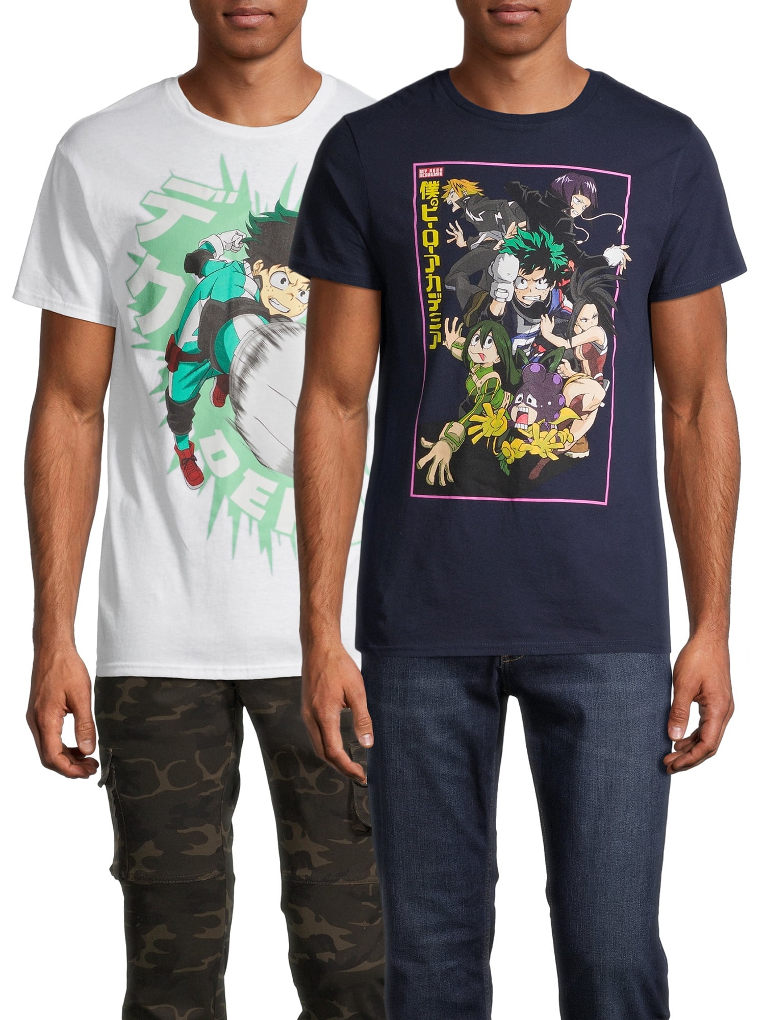 my-hero-academia-men-s-cast-action-shot-graphic-tee-shirt-walmart