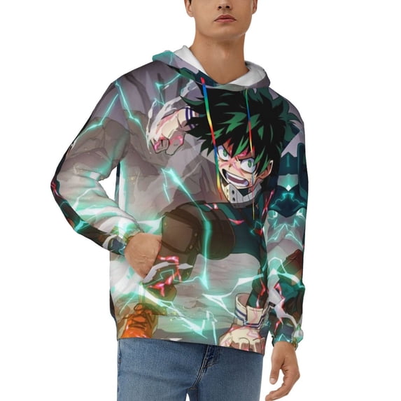My Hero Academia Mens Active Sweatshirts Cozy Hoodie 3d Graphic Sweater Casual Winter Clothes Tops Coat X-Large