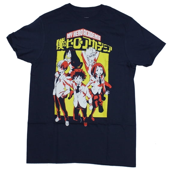 My Hero Academia Mens T-Shirt - 5 Character Group Image (2X-Large)