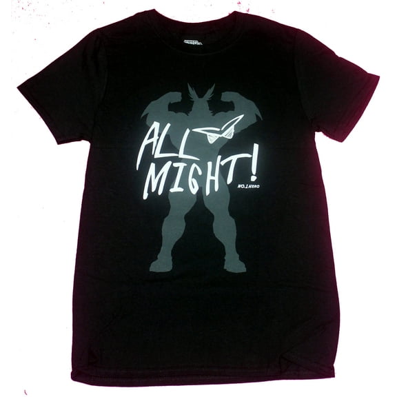 My Hero Academia Mens T-Shirt- All Might Shadow Under Script