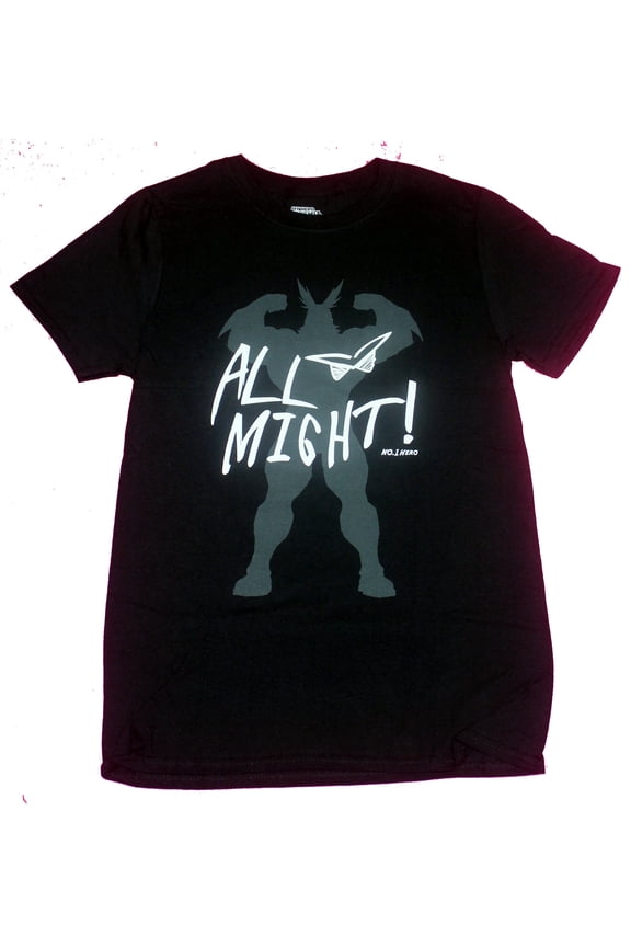 My Hero Academia Mens T-Shirt- All Might Shadow Under Script