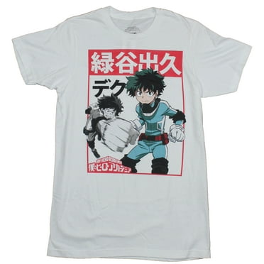 My Hero Academia Mens  T-Shirt -  Deku Izuku Midoriya Colorful Collage (3X-Large)