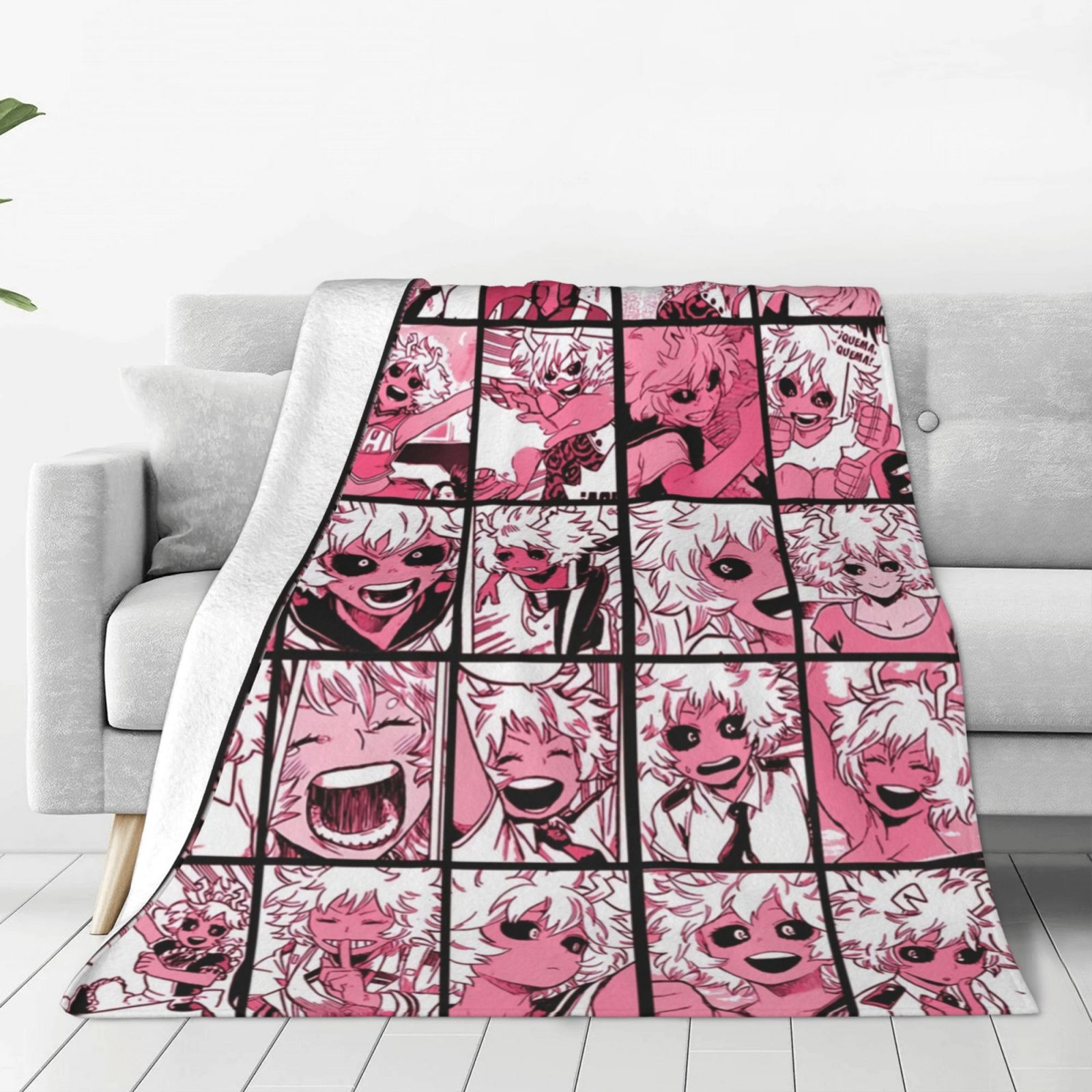 My Hero Academia Mina Ashido Anime Collage Blanket Soft Cozy Fleece