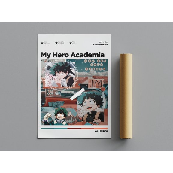 My Hero Academia Minimalist Poster, Anime Wall Art, Wall Decor 8x12 Inches, UNFRAMED