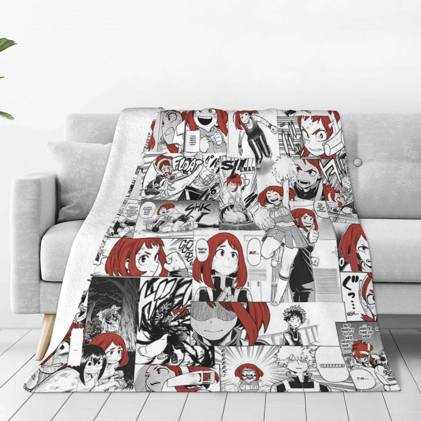My Hero Academia Ochako Uraraka Anime Collage Blanket Soft Cozy Fleece