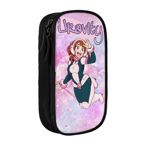 My Hero Academia Ochako Uraraka Pencil Case, Multipurpose Pencase ,Large Capacity Durable Pencil Pouch Storage Pen Bag Organizer Stationery