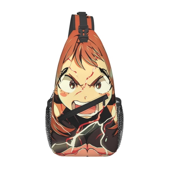 My Hero Academia Ochako Uraraka Sling Bag Crossbody Sling Backpack Chest Bag Daypack Purses Shoulder Bag For Women Men Travel Hiking