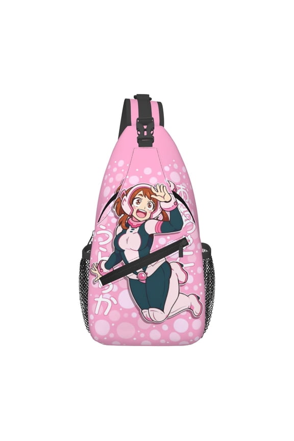 My Hero Academia Ochako Uraraka Sling Bag Crossbody Sling Backpack Chest Bag Daypack Purses Shoulder Bag For Women Men Travel Hiking