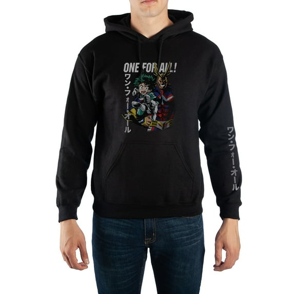 My Hero Academia 'One For All' Kanji Text Pullover Hooded Sweatshirt-3X-large