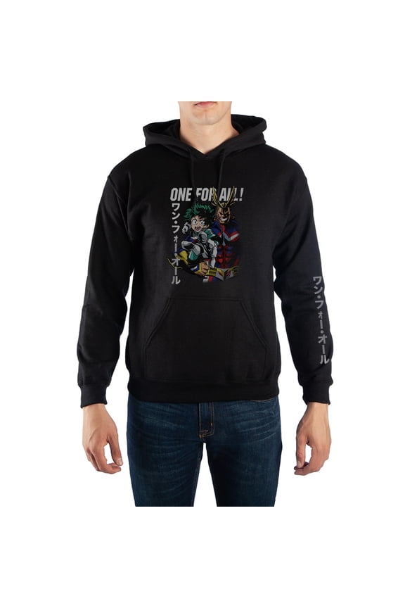 My Hero Academia 'One For All' Kanji Text Pullover Hooded Sweatshirt-XS