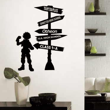 My Hero Academia Otheon Place Pathway Signage Cartoon Wall Sticker Art Decal for Girls Boys Room Bedroom Nursery Kindergarten House Fun Home Decors Stickers Wall Art Vinyl Decoration Size (26x28 inch)