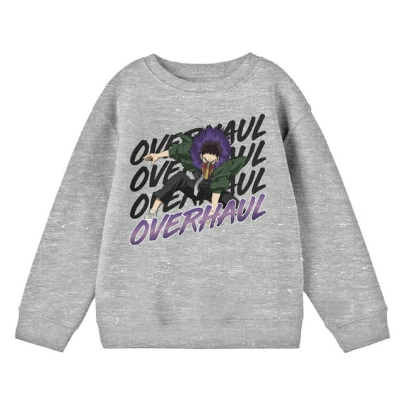 My Hero Academia Overhaul Youth Gray Crew Neck Sweatshirt-S