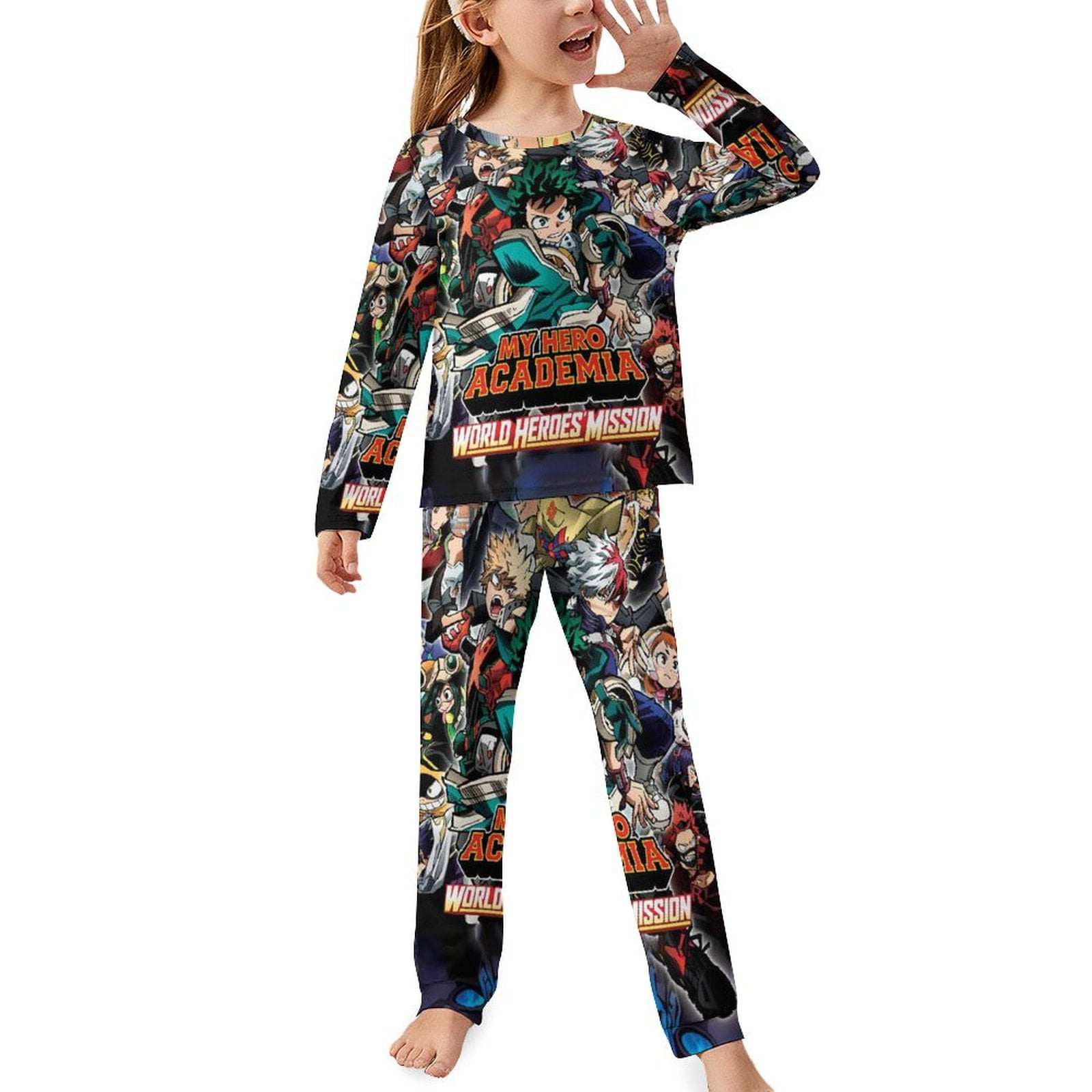 My Hero Academia Pajama Set Cartoon Sleepwear Pant Set Long