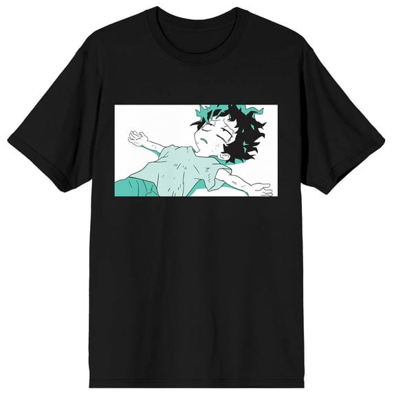 My Hero Academia Quirkless Anime Character Mens Black Graphic Tee-S