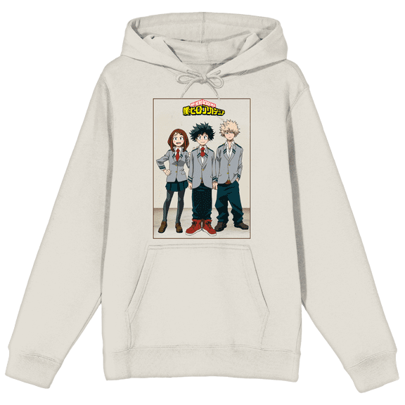 My Hero Academia: Season 1 Izuku Midoriya, Ochaco Uraraka, Katsuki Bakugo Adult Sand Hoodie-XXL