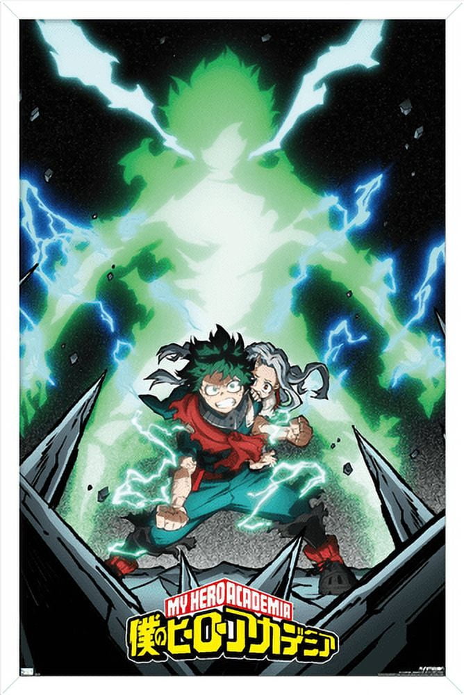 My Hero Academia: Season 4 - Deku Visual Wall Poster, 14.725" x 22.375", Framed
