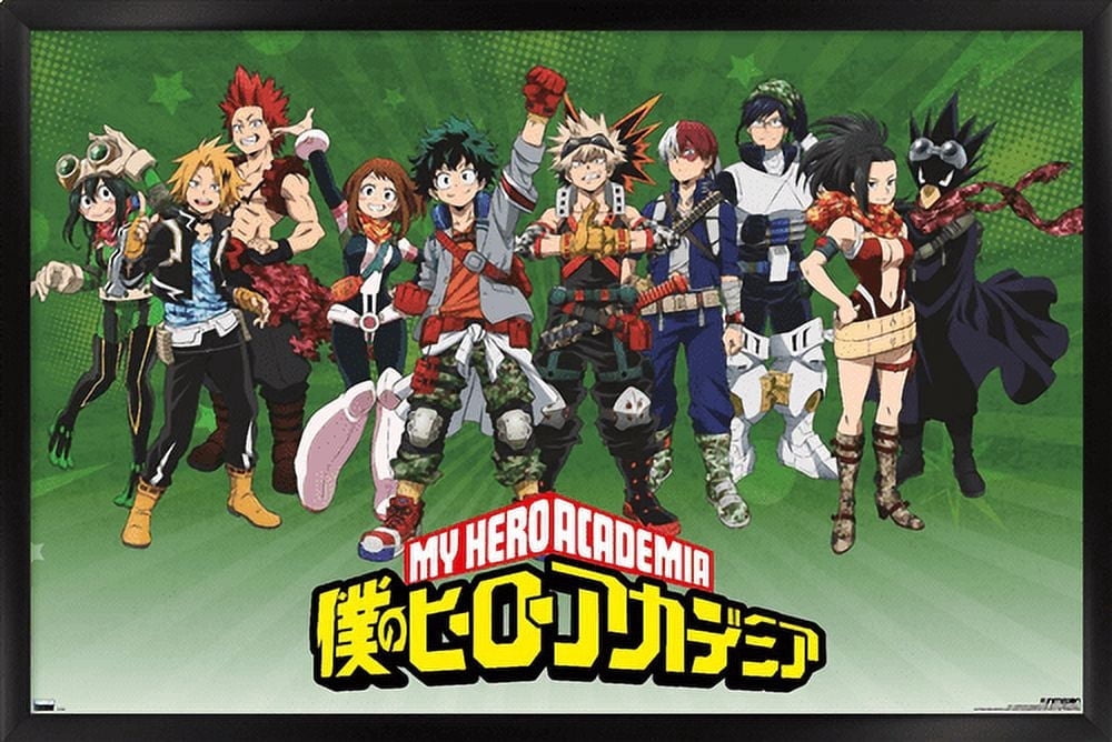 My Hero Academia: Season 4 - Group Wall Poster, 14.725" x 22.375", Framed