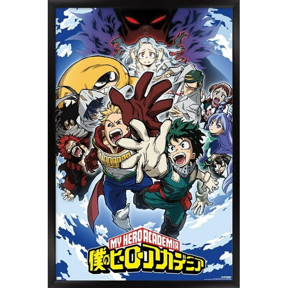 My Hero Academia: Season 4 - Key Art Wall Poster, 14.725" x 22.375", Framed