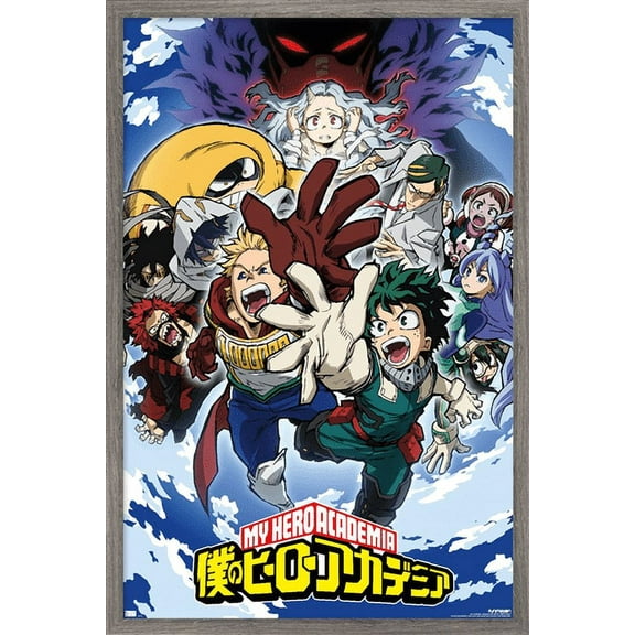 My Hero Academia: Season 4 - Key Art Wall Poster, 14.725" x 22.375", Framed