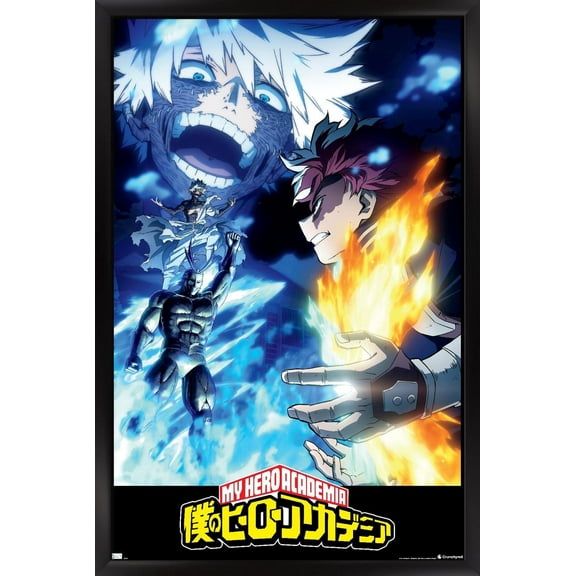 My Hero Academia: Season 7 - Todoroki vs Dabi Key Art Wall Poster, 14.725" x 22.375" Framed