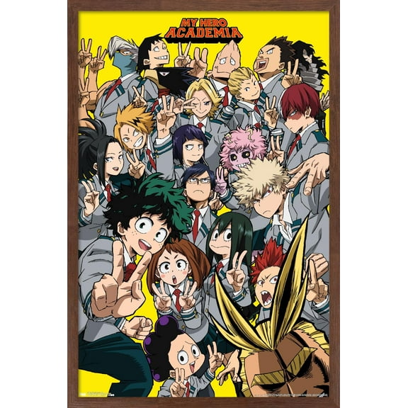 My Hero Academia - Selfie Wall Poster, 14.725" x 22.375", Framed