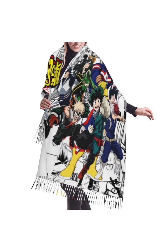 My Hero Academia Shawl Wrap for Womens Winter Warm Long Soft Scarf Pashmina Shawl Scarves