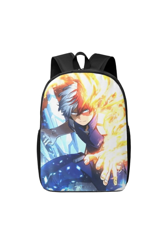 My Hero Academia Shoto Todoroki Backpack 17 Inch Large Capacity Casual School Bag Lightweight Daypack Laptop Bag Travel Hiking Camping