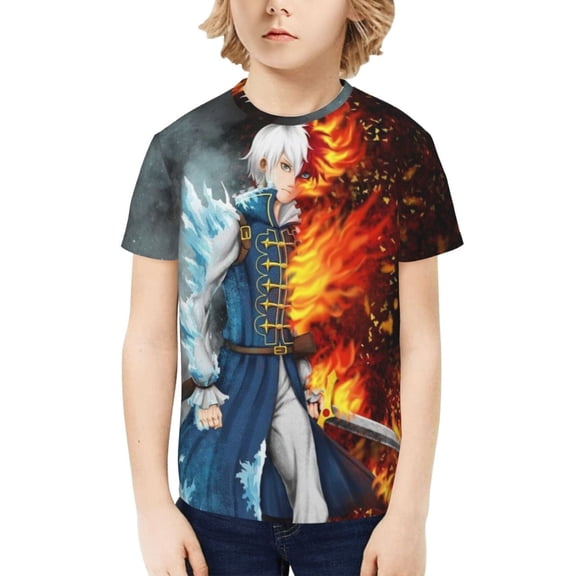 My Hero Academia Shoto Todoroki Kids T-Shirt 3d Printed Graphic T-Shirts Boys And Girls Short Sleeve Shirts For Youth Kids X-Large