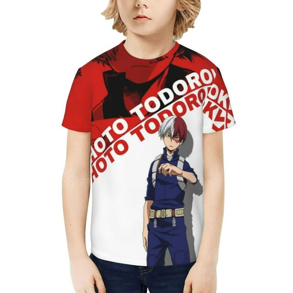 My Hero Academia Shoto Todoroki Kids T-Shirt 3d Printed Graphic T-Shirts Boys And Girls Short Sleeve Shirts For Youth Kids X-Small