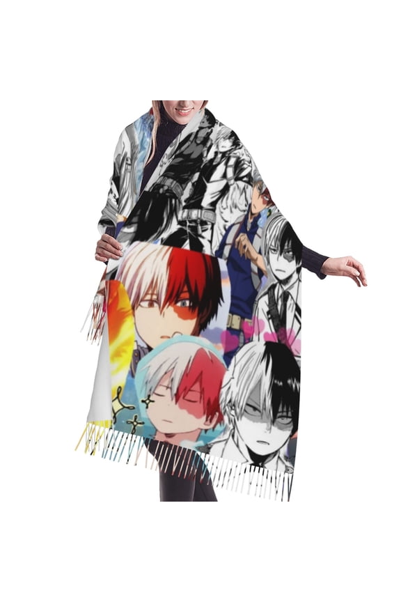 My Hero Academia Shoto Todoroki Shawl Wrap For Womens Winter Warm Long Soft Scarf Pashmina Shawl Scarves