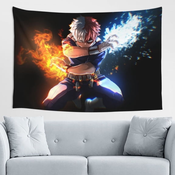 My Hero Academia Shoto Todoroki Tapestry Wall Hanging Home Decoration Wall Blanket Dormitory Living Room Bedroom Backdrop Poster( 60x40inch)