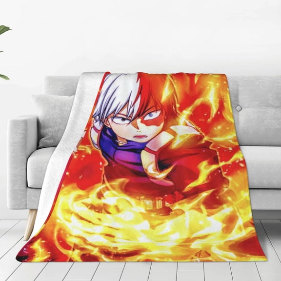 My Hero Academia Shoto Todoroki Throw Blanket Couch Bed Sofa Soft Lightweight Warm Cozy Flannel Fleece Bed Blanket For Kids Adults Gift Multiple Sizes Available 80"X60"