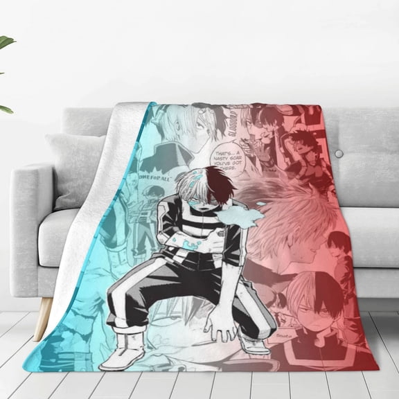My Hero Academia Shoto Todoroki Throw Blanket Couch Bed Sofa Soft Lightweight Warm Cozy Flannel Fleece Bed Blanket For Kids Adults Gift Multiple Sizes Available 80"X60"