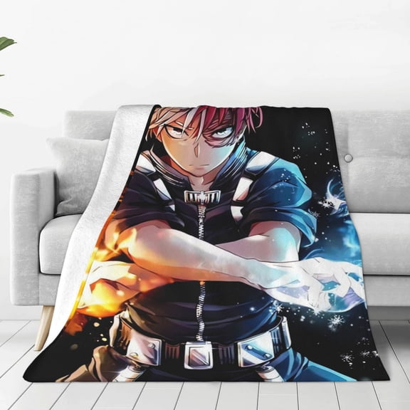 My Hero Academia Shoto Todoroki Throw Blanket Couch Bed Sofa Soft Lightweight Warm Cozy Flannel Fleece Bed Blanket For Kids Adults Gift Multiple Sizes Available 80"X60"
