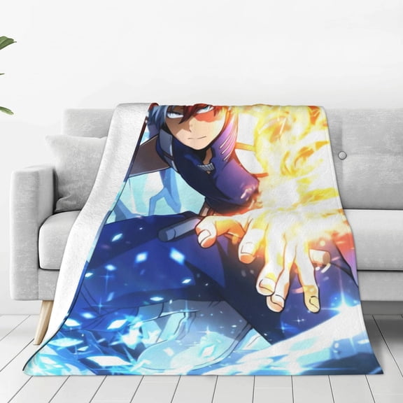 My Hero Academia Shoto Todoroki Throw Blanket Couch Bed Sofa Soft Lightweight Warm Cozy Flannel Fleece Bed Blanket For Kids Adults Gift Multiple Sizes Available 80"X60"