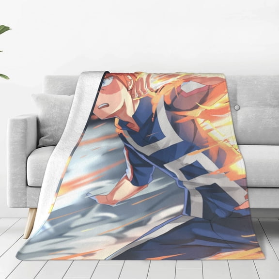 My Hero Academia Shoto Todoroki Throw Blanket Couch Bed Sofa Soft Lightweight Warm Cozy Flannel Fleece Bed Blanket For Kids Adults Gift Multiple Sizes Available 80"X60"