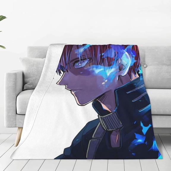 My Hero Academia Shoto Todoroki Throw Blanket Couch Bed Sofa Soft Lightweight Warm Cozy Flannel Fleece Bed Blanket For Kids Adults Gift Multiple Sizes Available 80"X60"