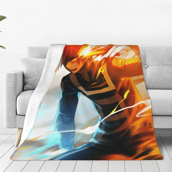 My Hero Academia Shoto Todoroki Throw Blanket Couch Bed Sofa Soft Lightweight Warm Cozy Flannel Fleece Bed Blanket For Kids Adults Gift Multiple Sizes Available 80"X60"