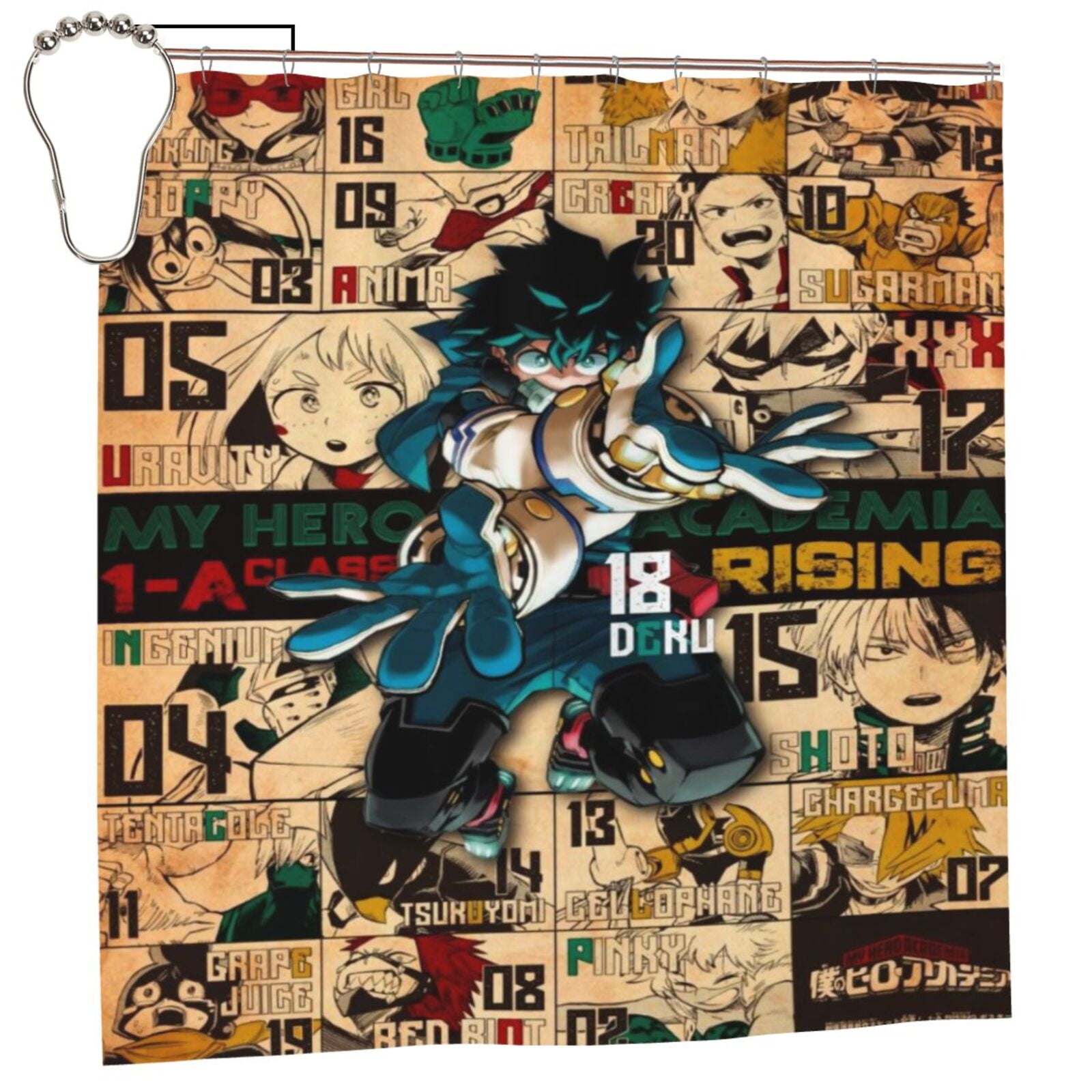 My Hero Academia Shower Curtain Waterproof Cartoon Anime Shower