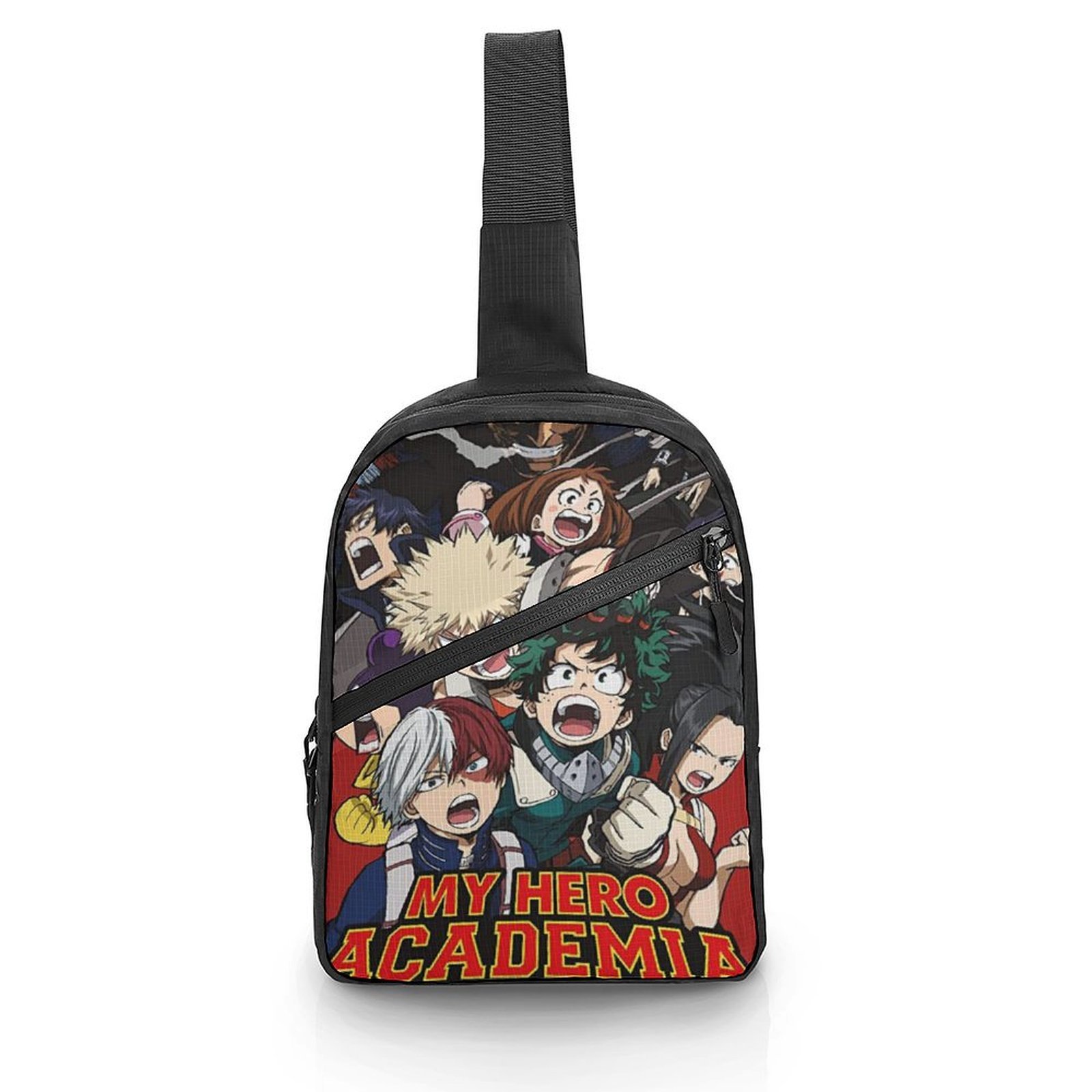 My Hero Academia Sling Bag Foldable Crossbody Bag Unisex Versatile Shoulder Bag Chest Pack Zipper for Gym Travel