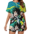 thumbnail image 1 of My Hero Academia Summer Home Suit For Womens Short-Sleeved Pajama Set 2pcs Loungewear Soft Sleepwear T-Shirts Tee Shirt Top And Short Sleeping Pants, 1 of 8