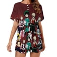 thumbnail image 1 of My Hero Academia Summer Home Suit For Womens Short-Sleeved Pajama Set 2pcs Loungewear Soft Sleepwear T-Shirts Tee Shirt Top And Short Sleeping Pants, 1 of 8