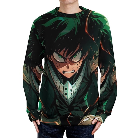 My Hero Academia Unisex Sweater Long Sleeve Round Neck Pullover Jumper Fall Winter Clothes Print Tops Blouse 2XL