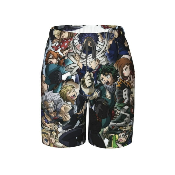 My Hero Academia Swim Trunk, Beach Board Shorts For Boys Girls, Quick Dry Swimsuit With Mesh Linning, Swimming Trunks For Kids Teens