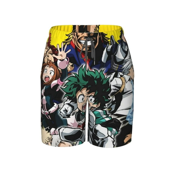 My Hero Academia Swim Trunk, Beach Board Shorts For Boys Girls, Quick Dry Swimsuit With Mesh Linning, Swimming Trunks For Kids Teens
