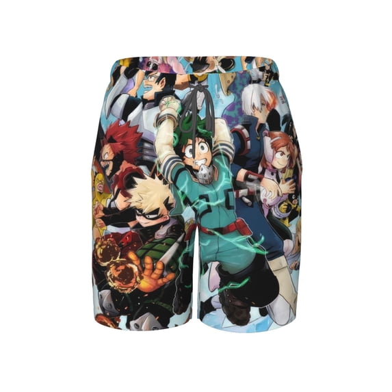 My Hero Academia Swim Trunk, Beach Board Shorts For Boys Girls, Quick Dry Swimsuit With Mesh Linning, Swimming Trunks For Kids Teens