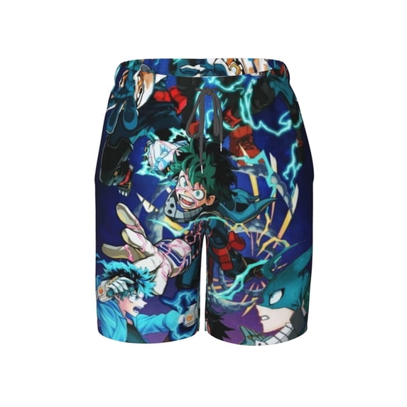 My Hero Academia Swim Trunk, Beach Board Shorts For Boys Girls, Quick Dry Swimsuit With Mesh Linning, Swimming Trunks For Kids Teens