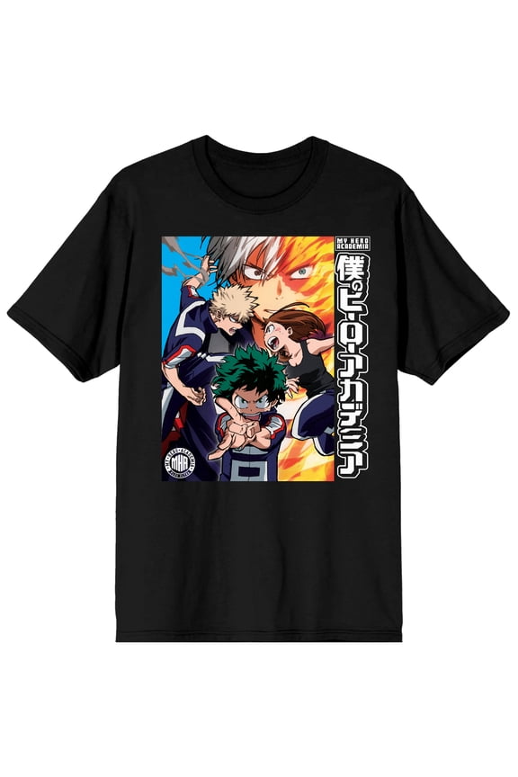 My Hero Academia Team A Men's Black T-shirt-Medium