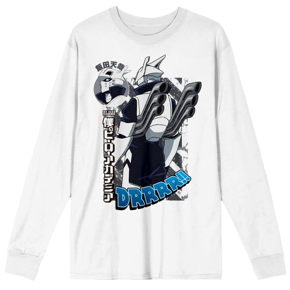 My Hero Academia Tenya Ida Robotic Suit Crew Neck Long Sleeve White Adult Tee-Large