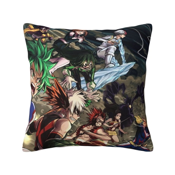 My Hero Academia Throw Pillow Covers, Anime Pillow Cases, Cushion Covers 18 X 18 Inch Square Pillow Protectors For Sofa Couch Bedroom Car Chair Home Decor